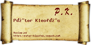 Péter Kleofás névjegykártya