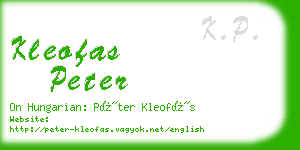 kleofas peter business card